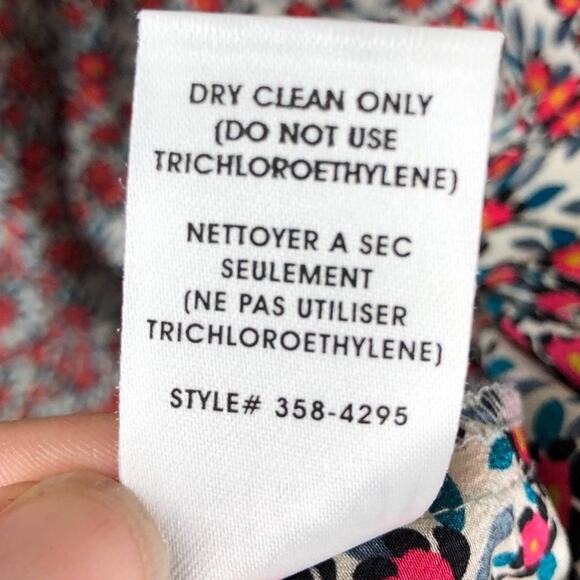 Nanette Lepore Red Short Sleeve V-Neck Floral Silk Blend Lightweight Midi Dress - Picture 7 of 7